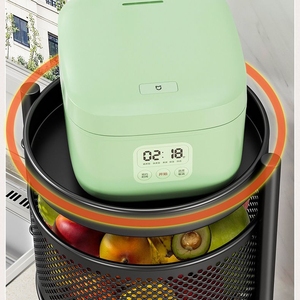 Carro giratorio de 360 grados para ahorrar espacio, estante redondo para verduras con ruedas para estante de almacenamiento de cocina doméstica - Product Image 6
