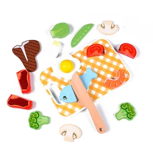 Magnetic fruit and vegetable toys wooden children's kitchen toys wooden play house simulation set toys
