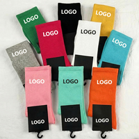 Chaussettes de sport personnalisées unisexes en coton brodé avec logo athlétique pour le tennis et la course, montantes à la cheville, pour hommes
