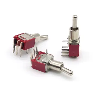 Mini Toggle Switch SMTS-102C3 3-bent-pin 2 position red toggle switch 5mm