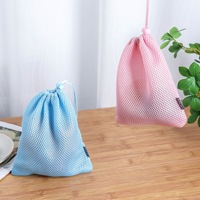 Sac en filet durable et coloré pour sandwichs, pochette en polyester avec cordon de serrage pour le rangement