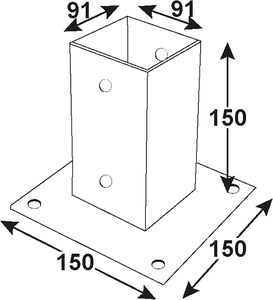 Manga atornillada galvanizada en caliente para <span class=keywords><strong>postes</strong></span> de madera <span class=keywords><strong>redondos</strong></span>, soporte de poste de metal resistente para valla de jardín, cubierta, soporte de pérgola - Product Image 3