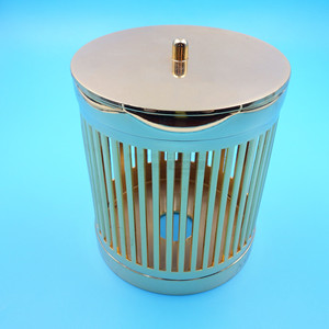 <b>Gold</b> Plated Metal <b>Pen</b> Holder Round Alloy Craft Gift For Business Use - Product Image 3