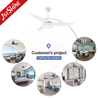 Ventilateur de plafond 1stshine, best-seller, 44 pouces, pales en plastique ABS, moteur DC, ventilateur de plafond LED avec lumière