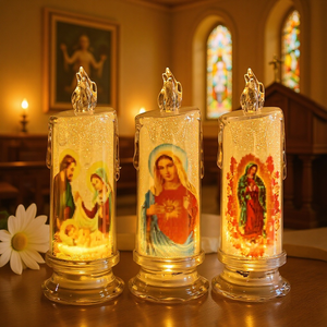 <span class=keywords><strong>Bougie</strong></span> Pilier <span class=keywords><strong>LED</strong></span> Sans Flamme en Plastique à Motif Personnalisable <span class=keywords><strong>pour</strong></span> les Fêtes de Pâques, les Cimetières et les Chapeaux - Product Image 2