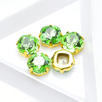Cristal de verre diamant K9 haut de gamme 10Mm, griffe carrée classique grosse couture sur pierre strass à dos pointu décoration de haute qualité