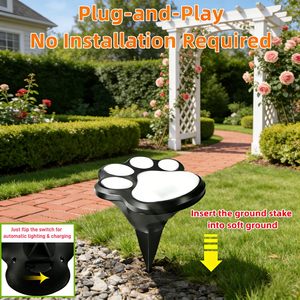 Nouvelle lampe solaire <span class=keywords><strong>LED</strong></span> IP65 en forme de petite patte de chat, luminaire décoratif créatif pour jardin, cour et pelouse, étanche - Product Image 3