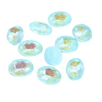 Strass ovales fluorescents couleur moka, pierres en verre cristal en forme d'œuf de pigeon, 50 pièces/sac, accessoires DIY pour vêtements et sacs, fabrication de bijoux