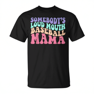 Somebody's Loudmouth Baseball Mama T-Shirt pour femme, cadeau pour maman de joueur de baseball - Product Image 2