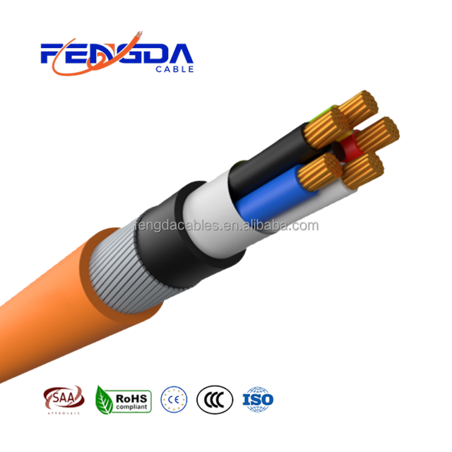 4 Core + Earth, SWA, 0.6/1kV V-90 Insulated, PVC Bedded, PVC Sheathed Cable, AS/NZS 5000.1, Copper, 90°C
