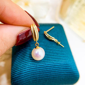 S925 <b>Silver</b> DIY <b>Pearl</b> Accessories Empty Stand for Personalized <b>Earrings</b> with 7-10mm Beads 20976 Jewelry Accessory - Product Image 4