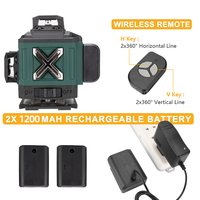 Outils de mesure numériques de qualité industrielle 4D 16 lignes vertes 360 degrés Niveau laser auto-nivelant Mesure croisée rotative