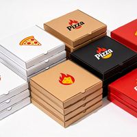 Boîte à pizza rectangulaire vide en papier rose avec logo personnalisé, vente en gros, 6, 7, 8, 9, 10, 12, 14, 16, 18 pouces, emballage écologique