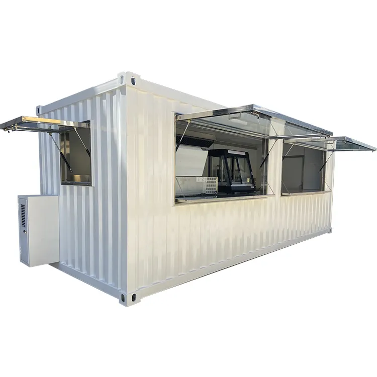 Burger Kiosk Container kitchen for catering concession business 20ft customized container prefab building house for sale