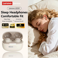 Écouteurs sans fil TWS Lenovo LE261 Sleep BT6.0 Audifonos Mini Hifi HD Audio Qualité Sonore Supérieure pour Sport et Gaming