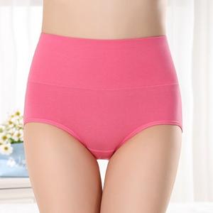 Bragas de algodón sin costuras para mujer, ropa interior de cintura alta, caderas, Color sólido, talla grande, <span class=keywords><strong>2020</strong></span> - Product Image 1
