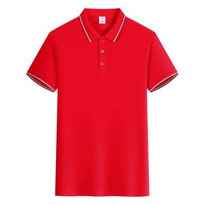 Polo Shirt Short Sleeve Solid Color Polyester Poplin Daily Wear Uniform - Product Image 1