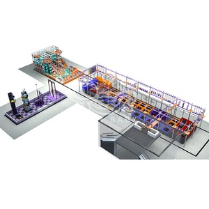 Grand <span class=keywords><strong>parc</strong></span> de trampoline de terrain de jeu modulaire commercial pour enfants sur le thème du sport d'aventure d'intérieur design pour les entreprises - Product Image 6