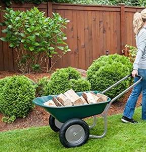 2020 नवीनतम डबल पहियों <span class=keywords><strong>Wheelbarrow</strong></span> गार्डन यार्ड गाड़ी ग्रीन दो-पहिया Wheelbarrows - Product Image 4