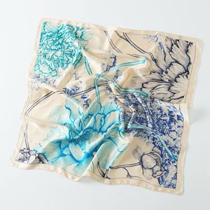 2025 nouveau printemps <span class=keywords><strong>vert</strong></span> Floral papillon en mousseline de soie écharpe 70x70cm aéré léger Style coréen accessoire de mode pour les femmes en gros - Product Image 3