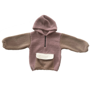 2024 personnalisé nouveau-né bébé <span class=keywords><strong>Sherpa</strong></span> sweat à capuche hiver à manches longues sweat garçons manteaux et outwears - Product Image 4