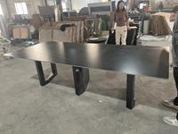Meubles de maison de luxe 2.8 mètres de long pour la vente en gros support en acier inoxydable pierre frittée table à manger haut de gamme pour 12 personnes