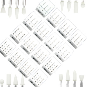 12 pz/scatola Prodotti Dentali Attrezzature per Laboratorio Odontotecnico Frese Abrasive per Lucidatura Dentale Frese in Pietra Montate Bianche Verdi - Product Image 5