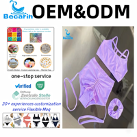 Vêtements de danse en tissu de velours doux personnalisable avec anneau de cheveux brillant tenue serrée pour performance sur scène et vêtements de danse de pôle de plage