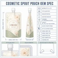 Sachets souples à bec verseur personnalisés avec logo, en aluminium, pour emballage cosmétique, vente en gros