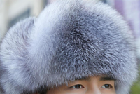 Gorro Ushanka de Invierno con Orejeras de Piel de Zorro, Cuero, 5 Paneles, Piel de Zorro Plateado, Piel de Oveja Australiana, para Hombre y Mujer