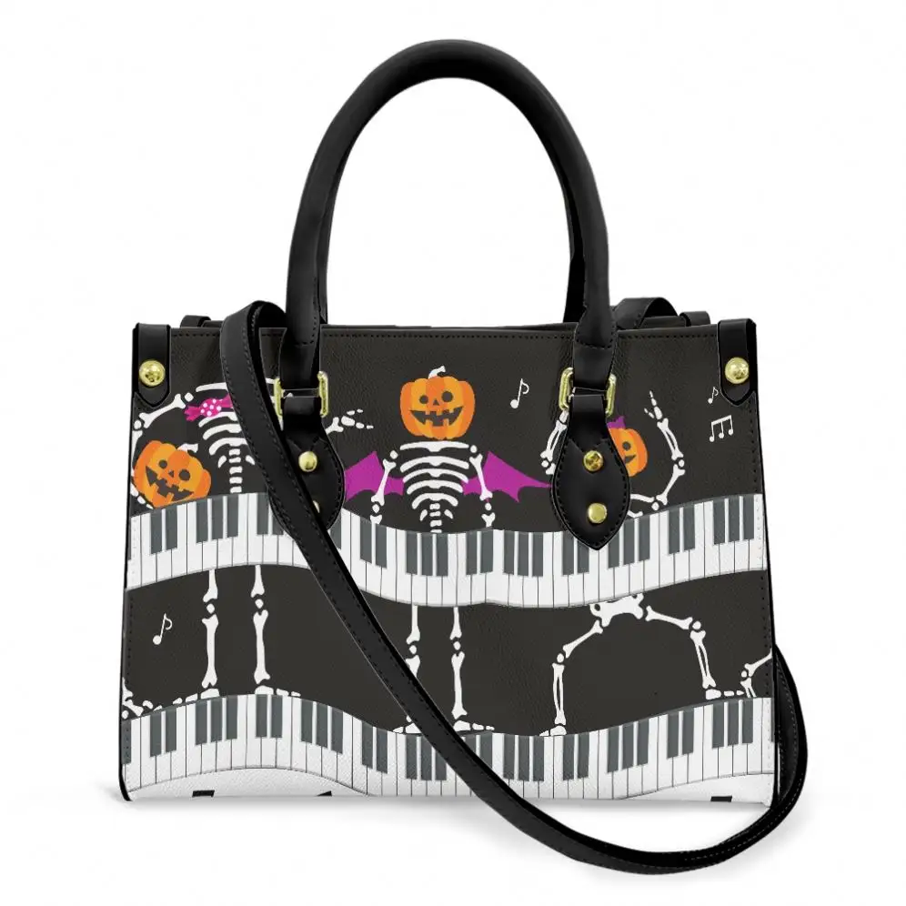 Mini Bags Women Handbags Ladies Halloween Pumpkin Skull Design Halloween Treat Bags Black White Leather Handbags For Women