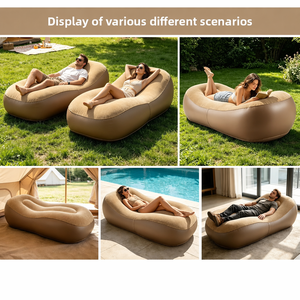 Wholesale Lightweight Flocked Eco-friendly PVC <b>Inflatable</b> Lounge Chair Air <b>Sofa</b> Outdoor Camping Beach - Product Image 5