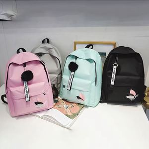 Sac à dos grande capacité pour femme, imprimé feuilles, en polyester durable, avec fermeture éclair, simple, pour étudiant, sac d'école, sac à bandoulière portable - Product Image 4