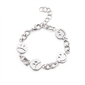 Bracelets et Joncs de Luxe en Gros, Chaîne de Main en Acier Inoxydable 316L, Bracelet Smiley pour Femmes et Hommes - Product Image 5