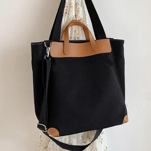 <span class=keywords><strong>Sac</strong></span> fourre-tout en toile de coton de grande capacité avec fermeture à glissière imperméable et écologique à long manche avec logo imprimé personnalisé - Product Image 5