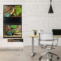 Terrarium pour reptiles Reptizoo avec logo personnalisé, ajustement universel, 120x60, PVC écologique, gain de place, durable, de luxe, empilable, avec ouverture coulissante à l'avant