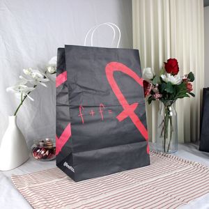 Sacs en papier personnalisés imprimés, sacs en papier kraft recyclables, sacs cadeaux pour vêtements, sacs à emporter pour aliments avec votre propre logo - Product Image 3