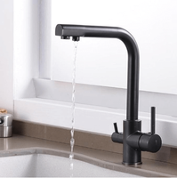 Robinet 3 voies DOGO RO System pour évier de cuisine, en acier inoxydable 304, granit Avena, eau chaude, eau froide et eau pure