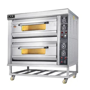 China wholesale price 2 layer 4 trays Electric baking oven built-in ovens for pizza make bread bakery Equipment