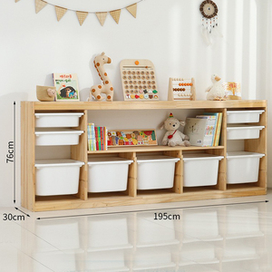 Mobiletto Organizzatore Giocattoli in Legno di Pino Massiccio Naturale Ecologico per Cameretta Bambini, <span class=keywords><strong>Scaffale</strong></span> <span class=keywords><strong>Montessori</strong></span> per Asilo Nido - Product Image 6
