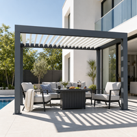 Pergola bioclimatique de luxe pour jardin de villa extérieure 3x3m 3x4m avec toit à lames orientables en aluminium