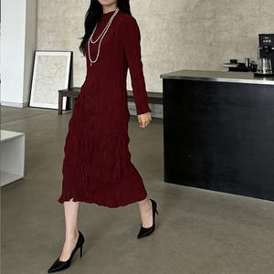 Ropa de Verano para Mujer, Vestido Maxi Elegante, Texturizado, Plisado, Ajustado, Antiarrugas, Ecológico, Tienda en Línea al por Mayor - Product Image 4