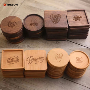 Custom logo Laser Engraving Factory Supply Round square Wedding Gifts Walnut Bamboo Beech Wood <strong>coaster</strong> <strong>for</strong> <strong>Drinks</strong> - Product Image 6