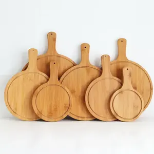 Bamboo Pizza Peel Round Pizza Paddle Cutting Serving Board Charcuterie Board Food Platters Pizza Plat