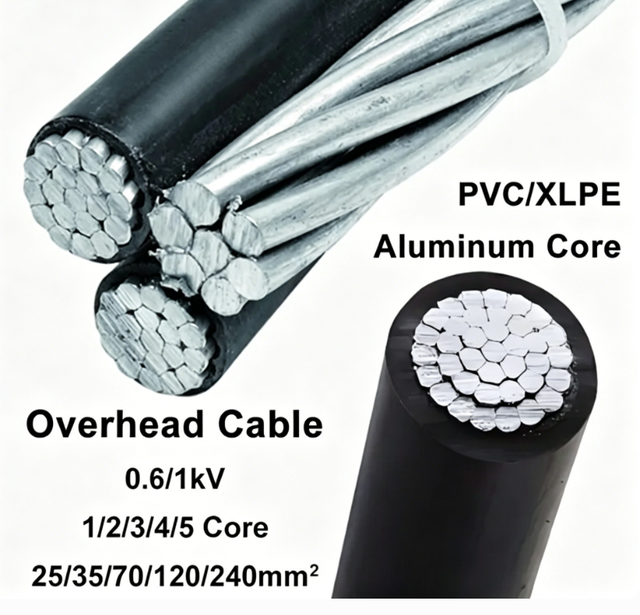 Aerial Self-Supporting Insulated Aluminum Alu 2X16 2X25 3X16 4X16 4X25 Pre-Assembled ABC Cable