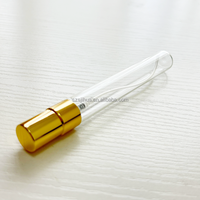 Flacon de parfum vide en verre transparent de 10 ml avec bouchon doré et pulvérisateur anti-fuite, électroplaqué, emballage cadeau, diffuseur à bâtonnets