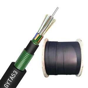 Fiberhome pabrik asli grosir 8 inti kabel serat optik lapis baja Singlemode GYTA53-8 saluran terkubur kabel GYTA