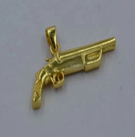 Pendentif personnalisé en forme de pistolet en argent sterling 925 arme en métal pistolet hommes pendentif hip hop