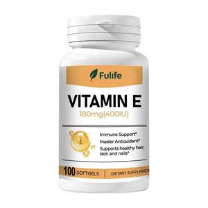 Cápsulas de Vitamina <span class=keywords><strong>E</strong></span> Orgânica Hidratante Fulife (Grau Alimentício) - Antioxidante <span class=keywords><strong>e</strong></span> Suporte à Imunidade, 2 por Dia para Uso Adulto - Product Image 1