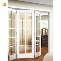Porte battante contemporaine en verre à cadre UPVC Porte pliante en PVC à économie d'énergie
